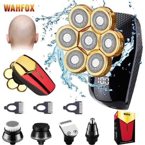 WOHFOX Shaver For Men 7D Independently 7 Cutter Floating Head Waterproof Electric Razor Multifunction Trimmer Machine New
