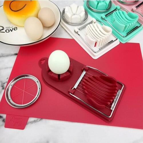 Stainless Steel Multifunctional Egg Cutter Egg Slicer Sectioner Cutter Mold Flower-Shape Luncheon Meat Cutter Kitchen Gadgets
