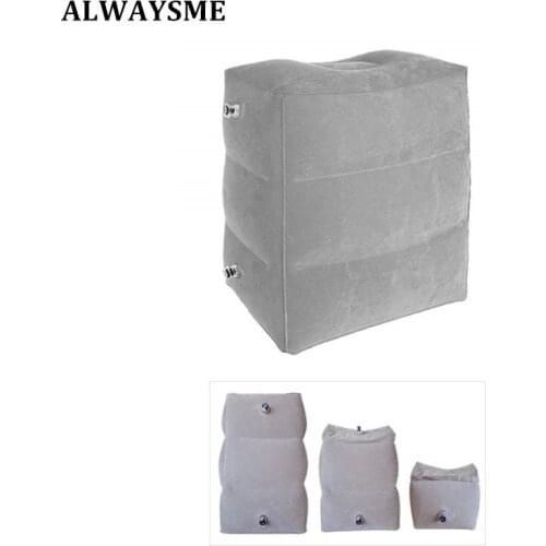 ALWAYSME Inflatable Height Adjustable Ottoman Footrest Stool Kids Flight Footrest Pillow Inflatable Travel Pillow Foot Rest Pad