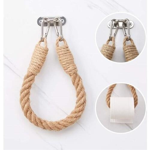 Nordic Macrame Wall Hanging Toilet Paper Holder Towel Hanger Hand-Woven Bedroom Decoration Sandy Beach Felt Crafts Home Decor