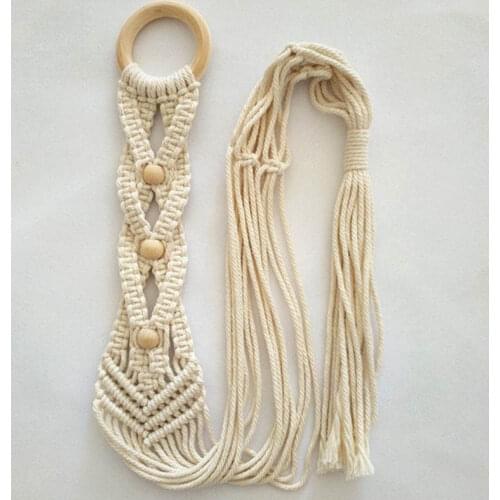 New arrival 100% handmade linen Pot Trays for flower pot 100% handmade linen rope plant hanger