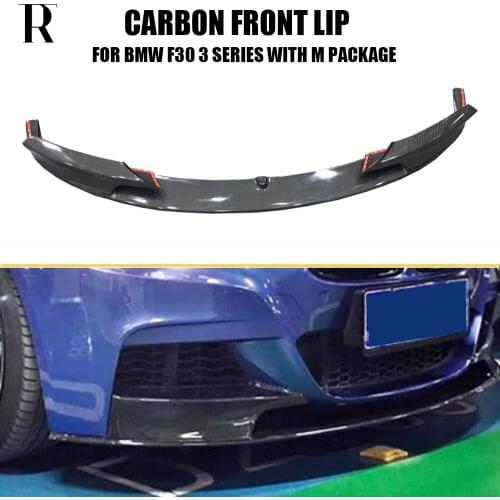 F30 P Style Carbon Fiber Front Bumper Lip Chin Spoiler for BMW F30 3 Series 320i 328i 335i 328d 4DR with M Package 2012 - 2018