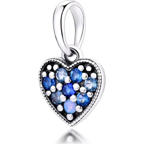 Fits for Pandora Charms Bracelets Bright Heart Beads with Multi-Colored CZ 100% 925 Sterling Silver Jewelry Free Shipping