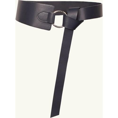 Women Black Belt Female Knotted Simple Wild Casual Dress Waistband Decoration Skirt Long Wide Belts PU Leather Strap