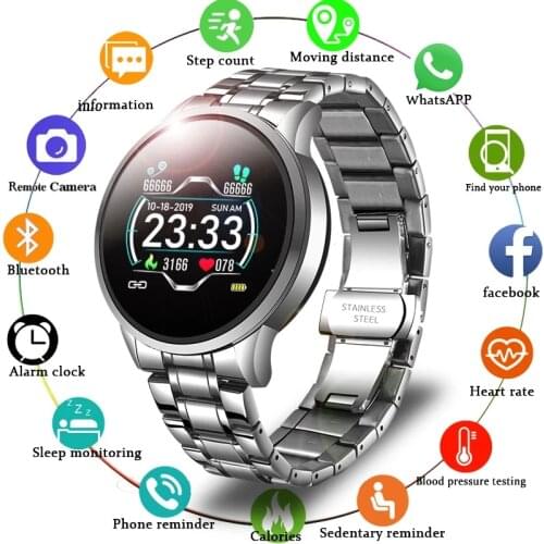 LIGE 2021 New Smart Watch Men Heart Rate Blood Pressure Information Reminder Sport Waterproof Smart Watch for Android IOS Phone