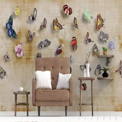 Modern minimalist pansy bird oil painting background professional production mural wallpaper wholesale, custom poster photo wall