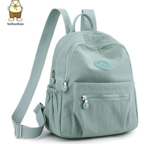 Beibaobao New Fashion All-Match Female Bag Youth Vitality Style Multi-functional Women Waterproof Nylon Backpack School Bag