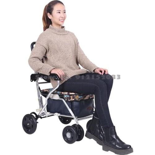 Elderly Shopping Carts, Grocery Shopping Carts, Aluminum Alloy Trolleys, Four-wheeled Carts, Can Sit And Fold