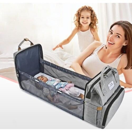 Upgraded Simple Mummy Bag Portable Folding Backpack Multifunctional Large Capacity Crib Maternal and Child Mummy Bag
