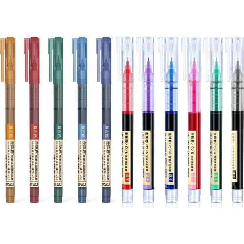 Vintage Gel Pens 0.5mm Extra Fine Quick Drying Precise Tip Liquid Ink Rolling Ball Pens for Planner Stationery Pen Wholesale