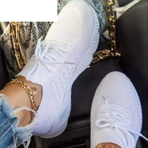2021 Spring Women Shoes Mesh Breathable Women Vulcanized Shoes Fashion Lightweight Lace Up Women Casual Sneakers Plus Size 43
