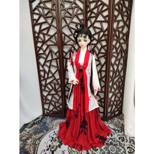 1/4 1/3 Scale BJD Clothes Doll Accessories Ancient Costume Style Chinese Hanfu Fairy Dress for BJD/SD MSD SD13 Big Girl C0725