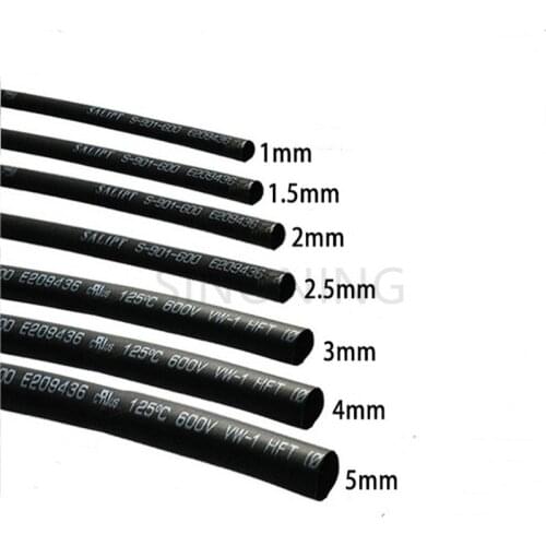 1meter/lot Heat Shrink Tube 1MM 2MM 3MM 4MM 5MM 6MM 8MM 10MM Heat Shrink Tubing Shrinkable Wrap Wire Cable Sleeve Kit