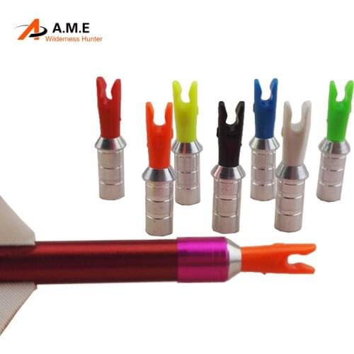 12set/lot Aluminum Arrow Pin and Plastic Pin Nock for I.D 6.2mm Carbon Fiberglass Arrow Shaft Archery Arrow Accessories