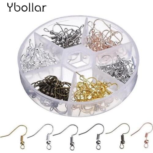120pcs 18*19mm Rhodium/Silver color/Gold color/Bronze Earring Hooks Ear Wire Jewelry Findings For Jewelry Making DIY (With Box)