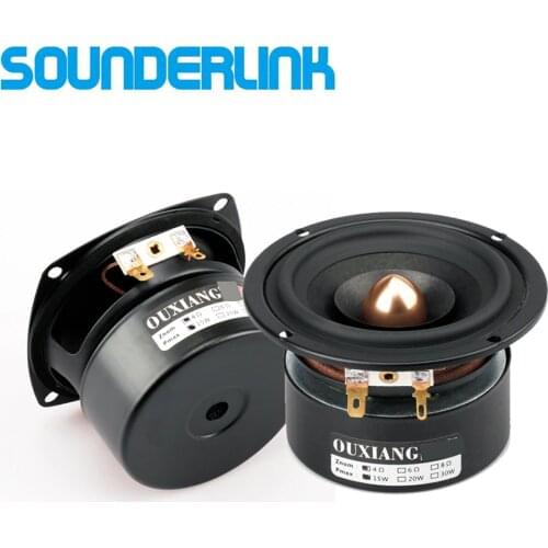 2PCS/LOT Sounderlink Full Range frequency Speaker Audio bookself unit with aluminum bullet head kapton Cone 3 inch 90MM
