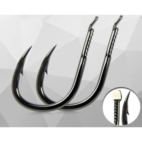 20pcs Size #10-17 High Carbon Steel Circle Owner Fishing Hooks Double Slot Triangle Teeth Bold Fishhook Strong Fishing Tackle