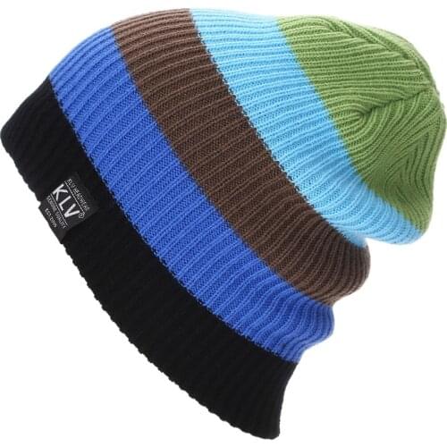 2016 KLV Brand Bonnet Beanies Knitted Winter Caps Skullies Winter Hats For Women Outdoor Ski Sports rainbow Beanie Gorras