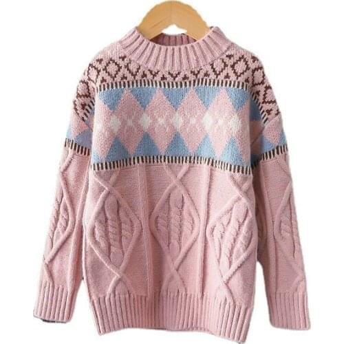 2021 Ins Fashion Winter New Sweaters Children Clothing Girls Pullovers Ins Fashion New Knitted Pullovers