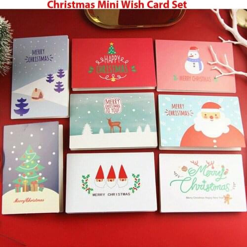 8Pcs Christmas Xmas Greeting Cards & Envelopes New Year Gifts Wishes Xmas Card Easy To Carry Practical HG14281