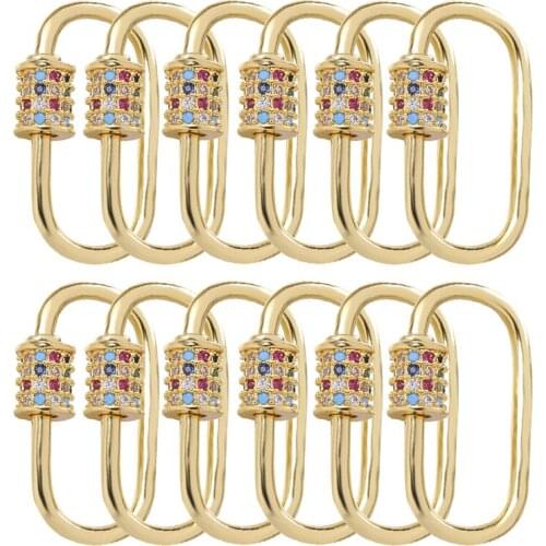 DIY Jewelry Accessories Handmade Hook Gold Necklace Connector Copper spiral carabiner Magnetic Clasps For Jewelry Making Box