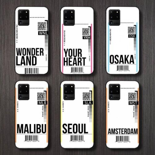 Travel Air ticket aircraft pattern Phone Case For Samsung galaxy A S note 10 7 8 9 20 30 31 40 50 51 70 71 21 s ultra plus