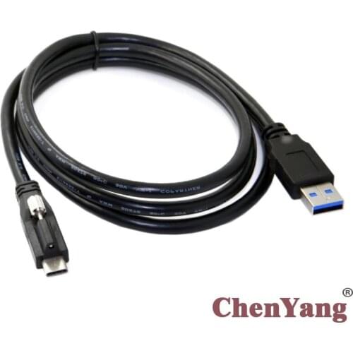 Chenyang USB 3.1 Type-C Locking Connector to Standard USB3.0 Data Cable 1.2m With Panel Mount Screw