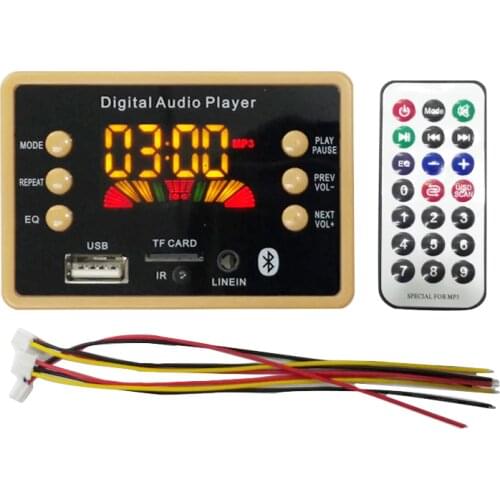 Color Screen Wireless Car Bluetooth 5.0 MP3 WMA Decoder Board Audio Module Support USB TF FM Audio Radio Module MP3 Speaker