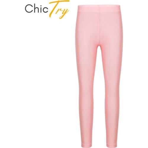 ChicTry Kids Girls Solid Color Stretchy Seamless Leggings Tights Children Dance Pantyhose Stockings Yoga Gymnastics Ballet Pants