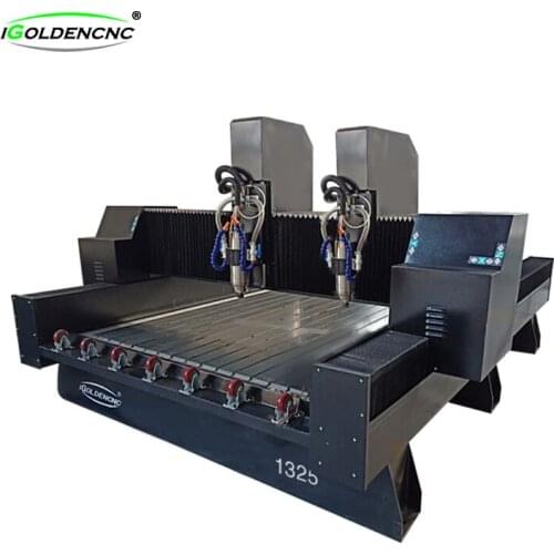 Double heads cnc marble stone engraving 3d 4axis cnc stone carving router machine