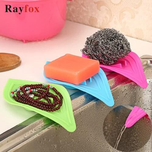 Kitchen Gadgets Plastic Sponge Drain Tray Petal Shape Soap Storage Box Tools Bathroom Sink Drain Organizer Kitchen Accessories