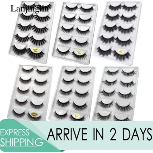 LANJINGLIN 5 pairs 3d mink lashes false eyelashes natural long fake eyelash extension makeup full faux cils cilios G800 G806