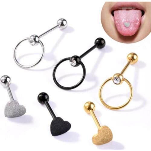 Tongue Ring Set for Women Teen Girls Hoops Tongue Stud Earrings Balls Sexy Nipple Nose Rings Surgical Steel Belly Button Dangle