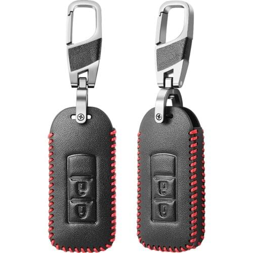 New Zinc alloy+Leather Smart Car Key Case Full Cover For Mitsubishi Outlander Lancer 10 Pajero Sport L200 ASX RVR Accessories