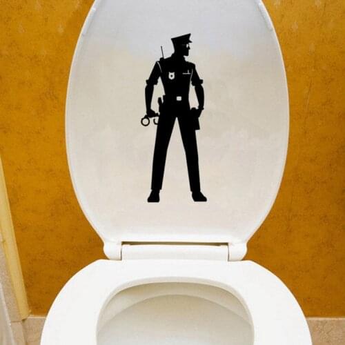 Police Officer Home Decor Wall Sticker Toilet Decal Vinyl Bathroom 6WS0237