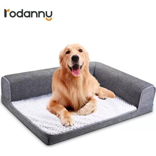 Rodanny L Shaped Waterproof Ultra Soft Bed Dog Cat House Cotton Warm Couch Pet Supplies S-L