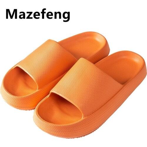 Fashion Slippers Women Thick Platform Women Indoor Bathroom Slipper Soft EVA Anti-slip Home Floor Slides Ladies Summer Shoes Men
