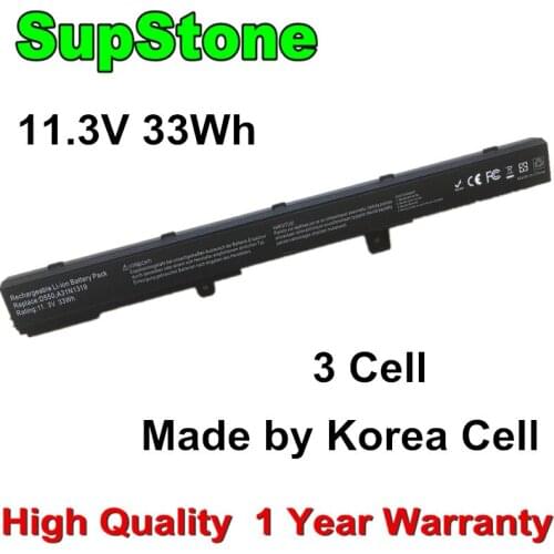 SupStone 33Wh 3cell A31N1319 laptop Battery For ASUS X451 X451C X451CA X551 X551C X551CA A41N1308 0B110-00250100 00250600
