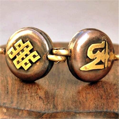 TGB122 Tibet OM and Enldess Knots Prayer Box Tibetan Amulets Pendants