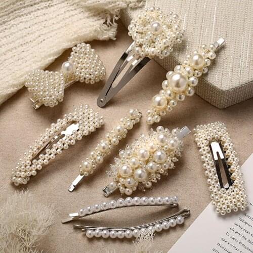 Vintage Simulated Pearls Hair Jewelry Gold Silver Color Hair Pins Bridal Bride Hair Stick Accessories For Women