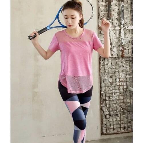Yoga Set Women Plus Size Short Sleeve Mid-Length Tops Shirt Loose Pants Fitness Outfits Gym Sports Clothes Casual Summer 2/3 Pcs