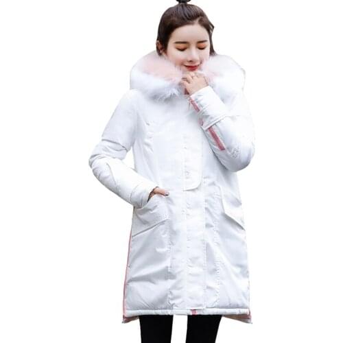Winter Parker cotton clothes womens medium long new Korean Slim thicken coats students hooded down cotton coat jacket womens