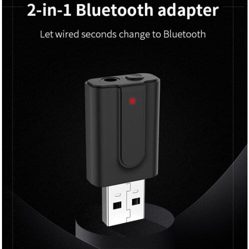 2 In 1 Bluetooth 5.0 TV Transmitter Receiver Wireless Audio Music Adapter Dongle for TV PC Speaker Headphone Car Transmitter