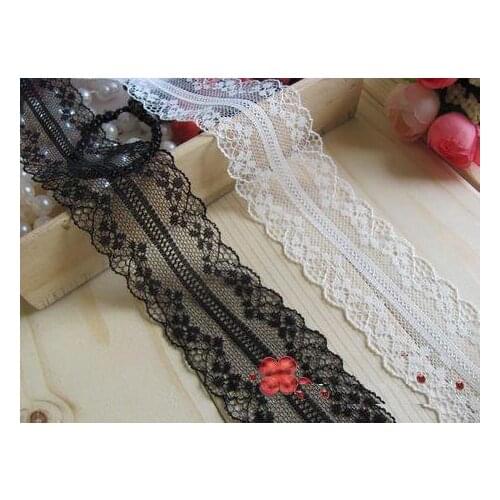 20 Yard/lot Black White Lace trim Joker Lace Fabric Handmade DIY Clothing Dress Headdress Accessories 3.5 CM