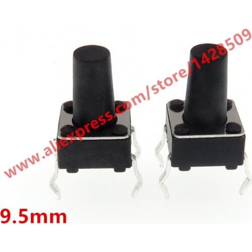 200pcs/lot 6*6*9.5MM pin Tact Switch 6*6*9.5 pin button key switch 6x6x9.5 Hot wholesale