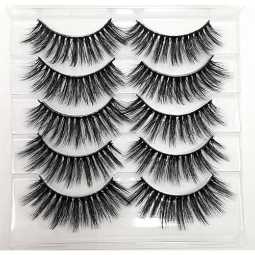 5pairs Makeup Eyelashes 3D Mink Eyelashes 5D Mink Lashes Maquillage Eyelash Packaging Box Eyelash Extension 25mm Lashes