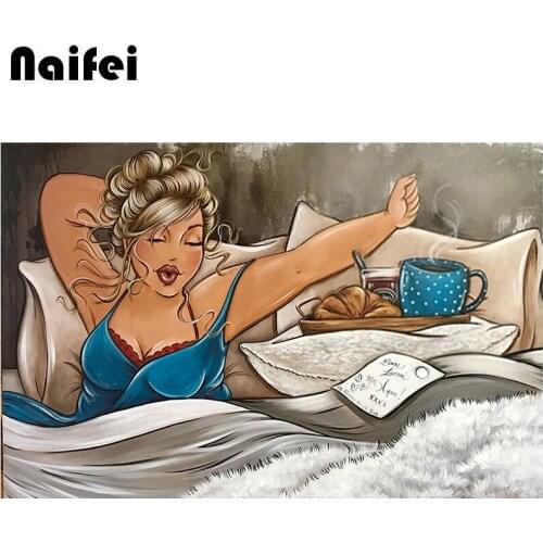 5D Diy diamond painting cross stitch "Fat Lady Get Up" Full Square/round Diamond embroidery Needlework Rhinestone Mosaic Crafts