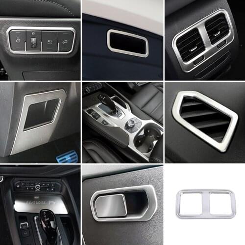 For Haval F7 F7X 2018-2021 Car Styling Interior Accessories Central Console Decoration Frame Cover Trim Matte Silver Sticker