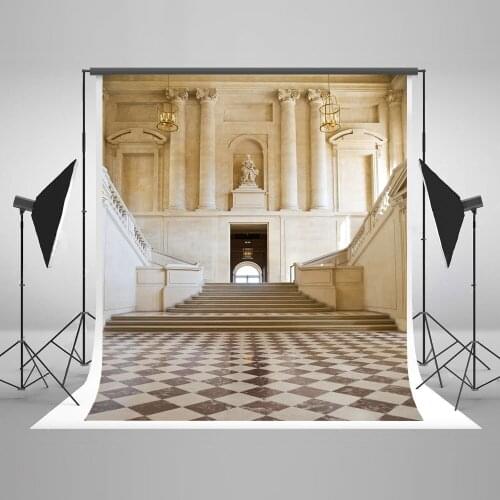 VinylBDS White Wedding Church Studio Photography Backdrops Indoor Stairs Photography Background Backdrop Foldable Background