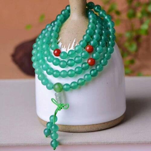 JoursNeige Green Natural Crystal Bracelets 108 Beads Size 6mm Necklace Women Girl Original Design Bracelets Multilayer Jewelry